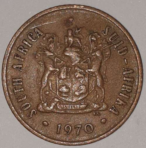 1970 - 2 CENT COIN (TWO CENT COIN) - RSA - BRONZE - KM#83 - BILINGUAL LEGEND - WILDEBEEST